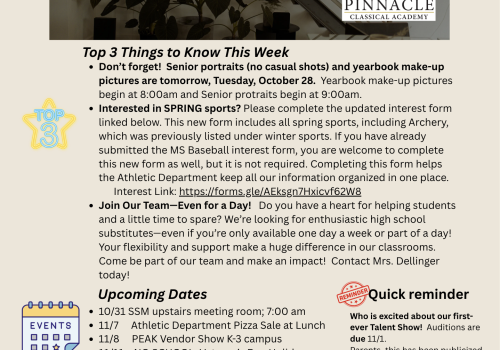 High School Updates 10/27/25