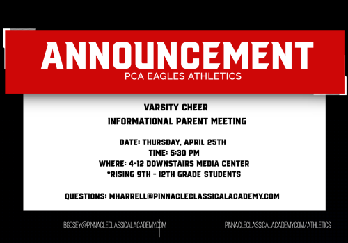 Save the Date: Varsity Cheerleading (Parent/Informational Meeting)