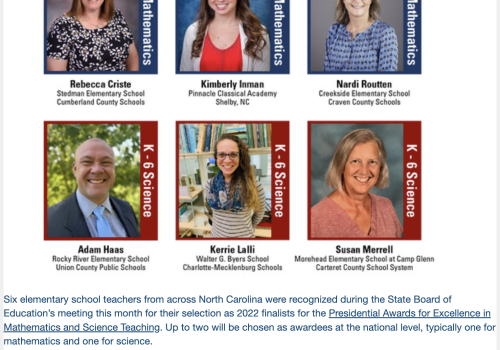Mrs. Kimberly Inman in State Board of Education Newsletter